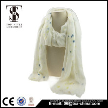 very soft color point white viscose women shawl spring scarf